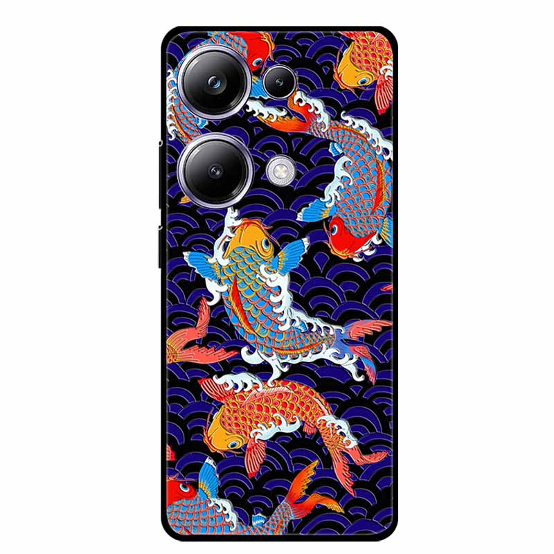 3D Emboss Case For Xiaomi Poco M6 Pro Phone Case Flower Silicone Soft Back Cover For Xiaomi Poco M6 Pro Case PocoM6 M 6 Pro Capa