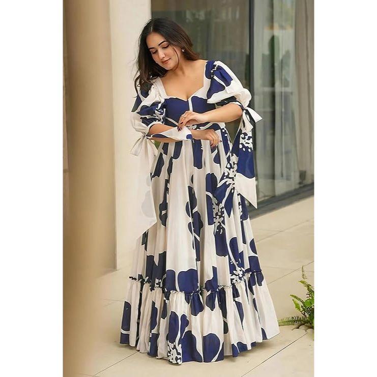 

Женское платье макси из вискозы с цветочным принтом|Цельное платье для женщин|Платье в западном стиле|Расклешенное платье для женщин|Платье длиной до щиколотки XL