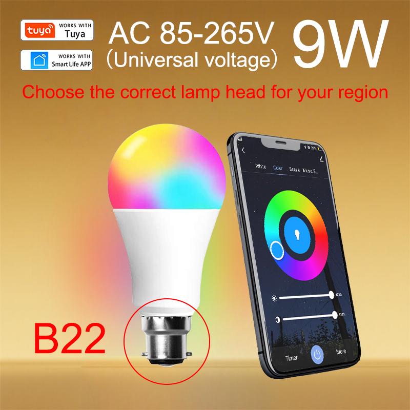 Tuya Wifi BLE Smart Led Light Bulb Alexa Led Lamp E27 RGB 85-265V Smart Lamps For Google Assistant Smart Life