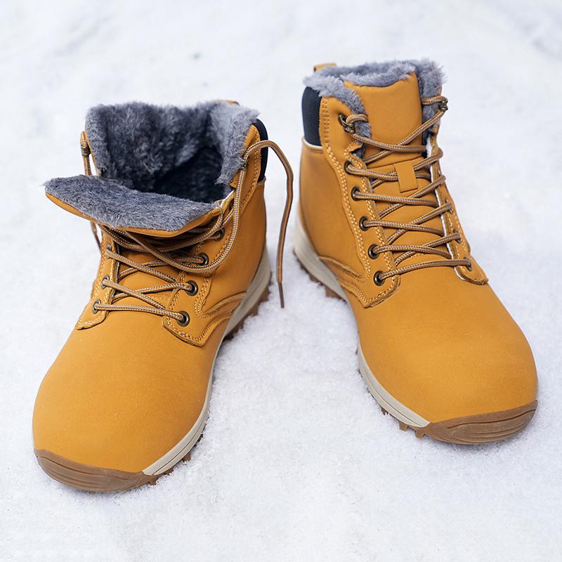 Winter Men Snow Boots Warm Plus Velvet Man Casual Shoes Outdoor Non-slip Cotton Shoes Men Wear-resistant Waterproof Men's Boots