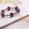 3mm Natural Garnet Flower Ball Crystal Bracelets Fashion Women Woven Transfer  Cloisonné Tassel Bangles Party Jewelry