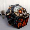 Halloween Skull Stained Window PanelUmbrella, Portable 3-Fold Compact Umbrella for Men & Women Gift