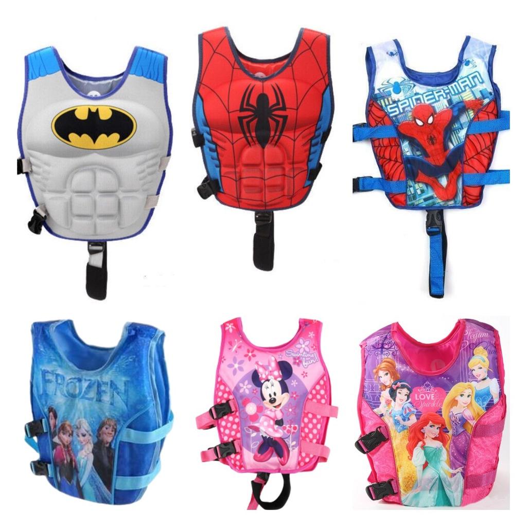 Kids' Muscle Float Vest For Water Activities Cartoon Print Polyester Fabric