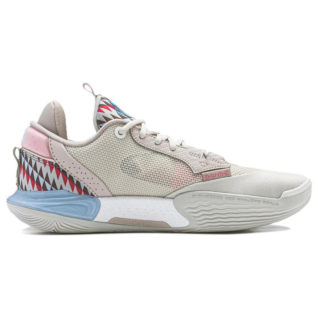 Li Ning All City 12 Αντιολισθητικά Χαμηλά Παπούτσια Μπάσκετ Τεχνολογίας BOOM Ανδρικά Μπεζ ABAU015-5