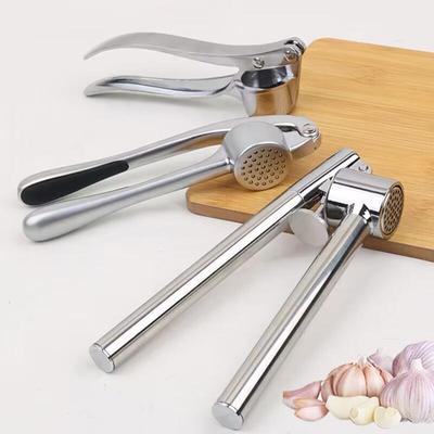 Stainless Steel Garlic Masher & Mincer - Large Manual Kitchen Press