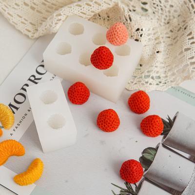 Molde de Vela de Fresa Navideña 3D DIY Aromaterapia Molde Casero de Cera de Soja Herramientas de Cocina Molde de Silicona para Pastel Jabón Vela Perfumada