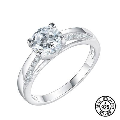 925 Sterling Silber Ringe Für Frauen Runde Cz Zarte Elegante Beliebte Hochzeit Jahrestag Ring Luxus Verlobung Schmuck