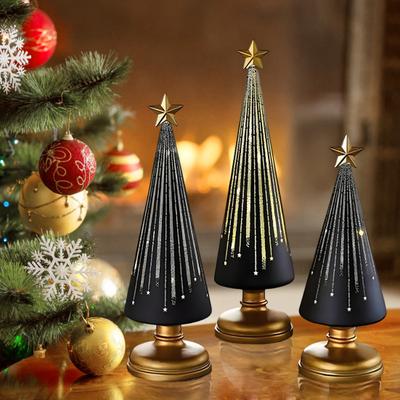 1/3 st Julgransdekor med LED-ljus Inbyggd timer Gradient Julgransskulpturer Festlig heminredning