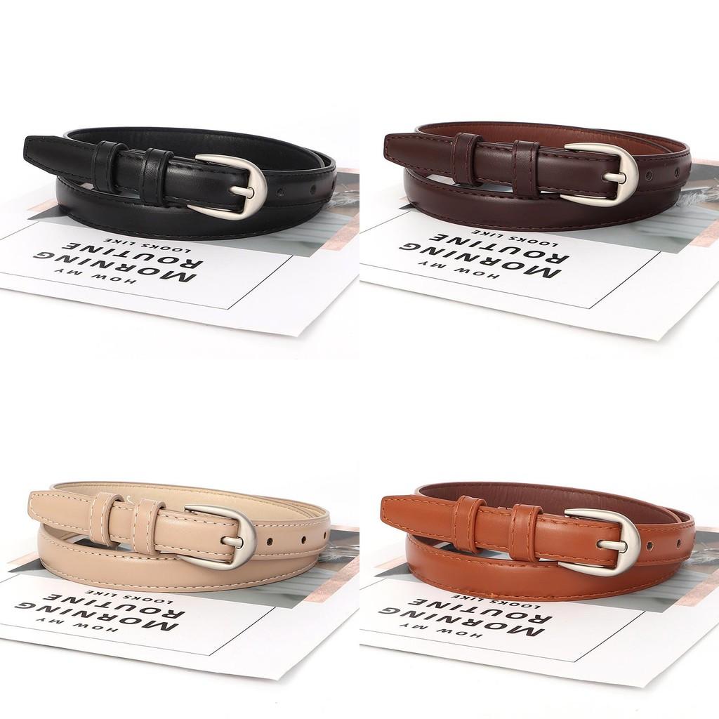 Trendy Simple Retro Silver Buckle Women Slim Waist Belt Casual And Versatile