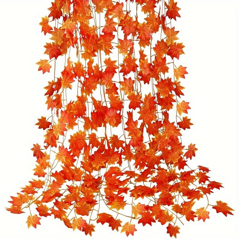 A Single Pack of Autumn Leaf Wreath, Hanging Vine Wreath Made of Artificial Fall Maple Leaves, Perfect for Thanksgiving Decorations for Home, Weddings
