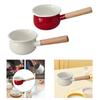 Casserole à lait émaillée multifonctionnelle avec long manche, réchaud à beurre pour la cuisine, cuisinière à induction, voyage en camping-car, cuisinière à gaz, petit-déjeuner