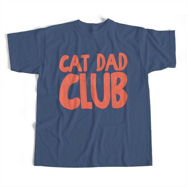 Cotton Mens Clothing Cat Dad Club Print T Shirt High Quality Cotton Male Short Sleeve Streetwear Fun Animal Kitten Tshirts