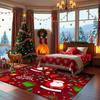 Christmas Santa Claus Rug Extra Large Area Rug for Living Room Bedroom Office Non-Slip Washable Red Carpet Throw Rug Winter Room