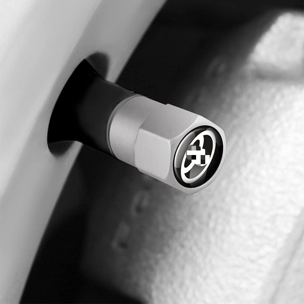 TONAUA Car Air Valve Cap Genuine Compatible Set of 4 Air Valves, Tire and