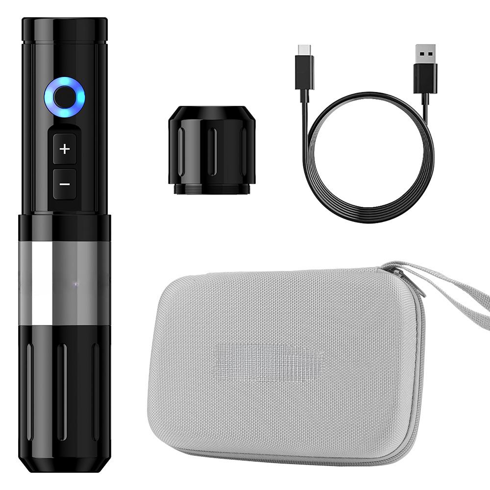 

Беспроводная тату-машинка, роторная аккумуляторная ручка, мотор без сердечника, ЖК-цифровой дисплей для перманентного макияжа тела художника 1pc battery серый