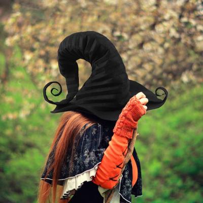 Witch Hat for Halloween Daily Wear Black Magic Wool Witch Hat Halloween Cosplay Party Costume