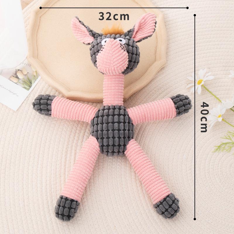 Brinquedo de Pelúcia para Cães Durável e Sonoro para Alívio da Dentição e do Tédio