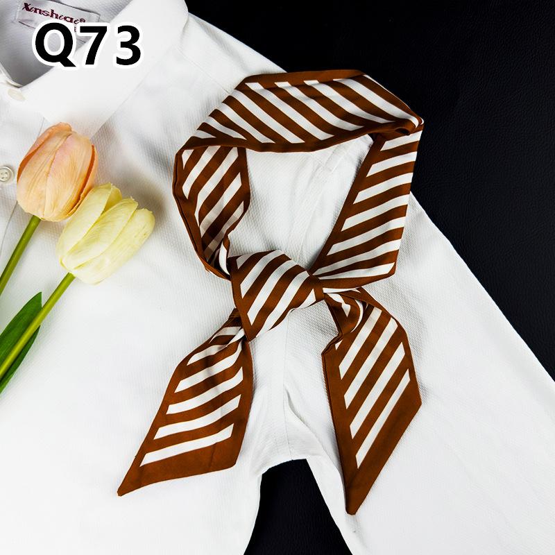 New Long Versatile Silk Scarf Tied Hair Band Bow Letter Floral Streamer Tied Bag Gift Small Silk Scarf
