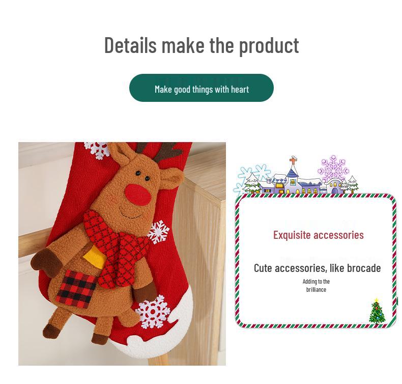Christmas Cartoon Characters Window Hanging Ornament - Santa, Reindeer, Snowman Stocking & Gift Bag Decor