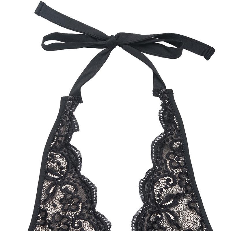 Women's New Party Club Elegant and Sexy Lace Close Fitting Hang Neck V Neck Jumpsuits