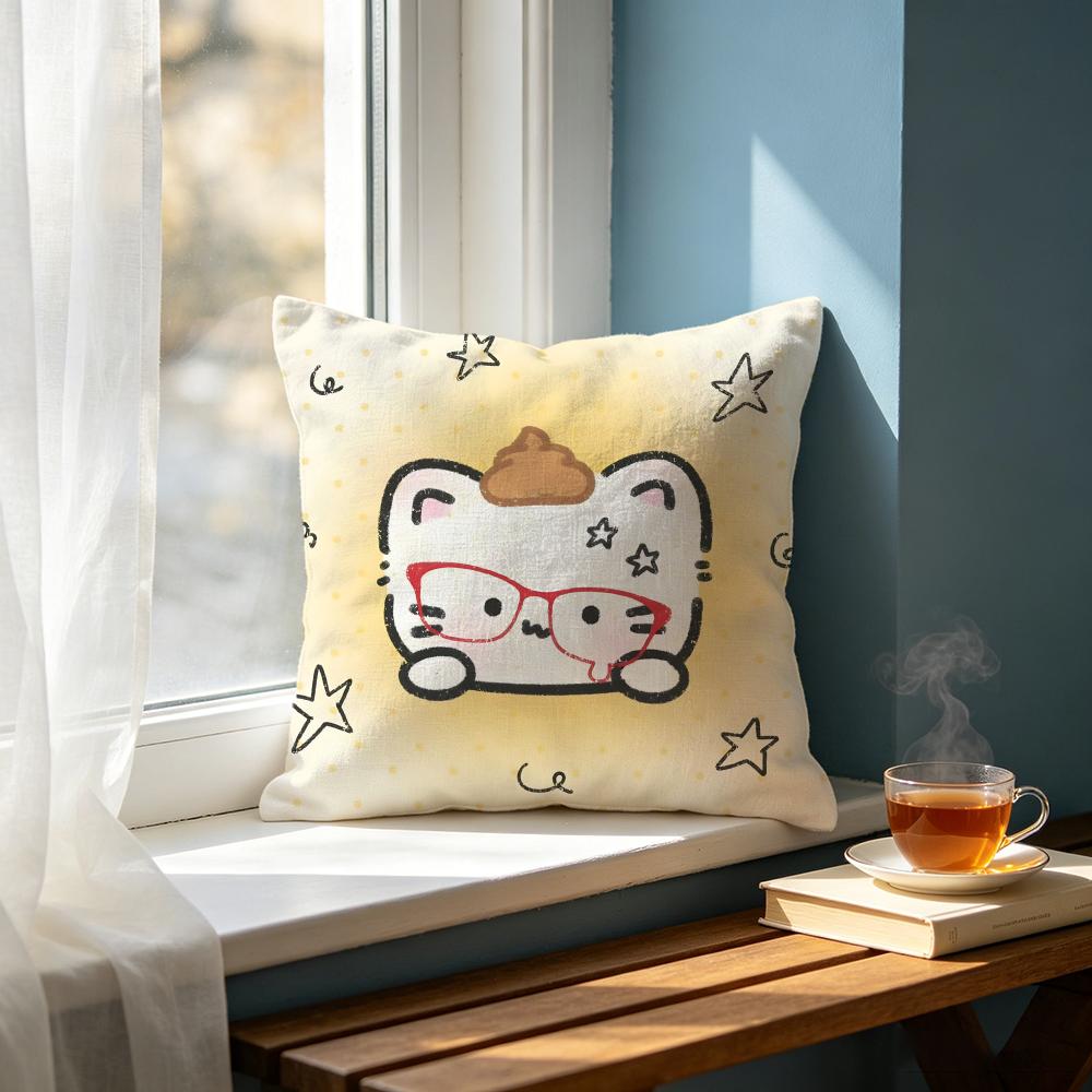 Cartoon FFish Lover Cat Cushion Cover Cushion Cover Set Pcs x x x Pillowcase Decorative Sofa Home Decor