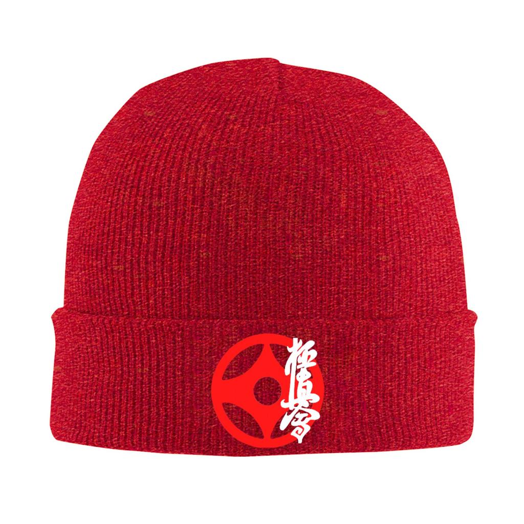 Kyokushin Karate Kanji Taijutsu Knitted Caps for Women Unisex Beanie Autumn Winter Hats Warm Caps