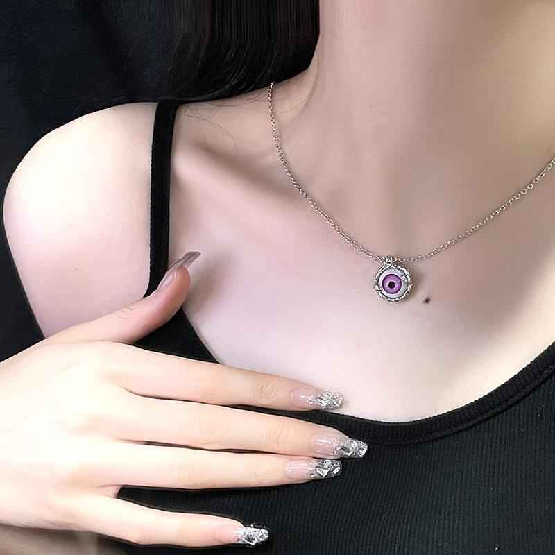 Devil'S Eye Punk Light Luxury High Sense Niche Design Sense Necklace Fashion Trend Collarbone Chain Women
