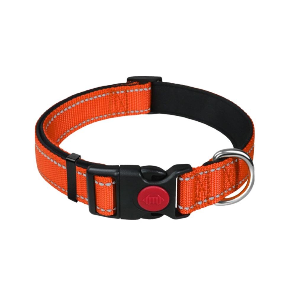 

Safety Buckle Pet Safety Collar Nylon Pet Neck Strap Durable Reflective Dog Collar Walking The Dog S оранжевый