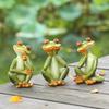 Nordic Cute Frog Statue Yoga Meditation Frog Figurine Home Garden Animal Decoration Indoor Desktop Decoration Resin Handicrafts