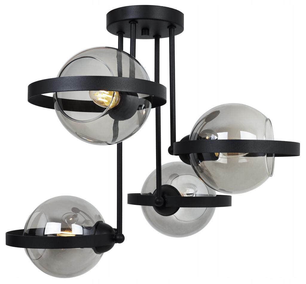 MODERNE GLAS-HÄNGELAMPE GRAPHIT-RING