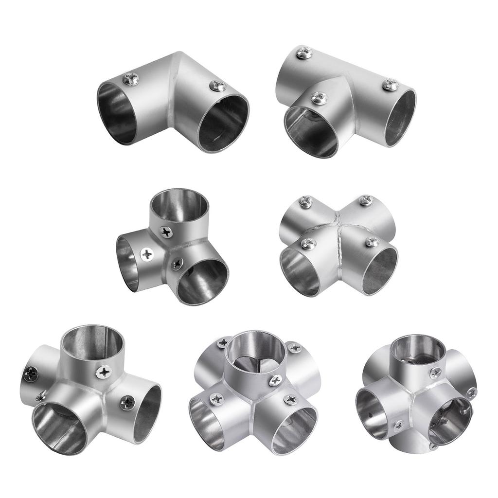 Set of 10 Stainless Steel Pipe Clamps Handrail T Joint Accessories Heavy Duty Stainless Steel T Fittings for Tubing