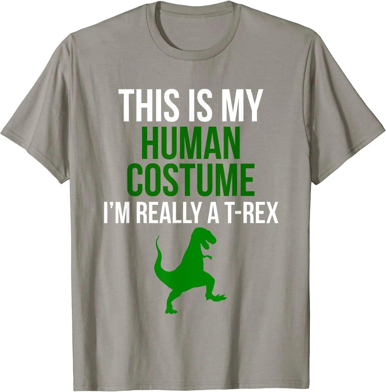 

Человеческий костюм I m Really AT Rex, забавная футболка на Хэллоуин, повседневная хлопковая повседневная футболка большого размера для четырех сезонов, детская футболка унисекс 3XL