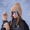 Winter Knit Hat And Gloves Set With Windproof Fleece For Ladies Outdoor Warmth Comfort
