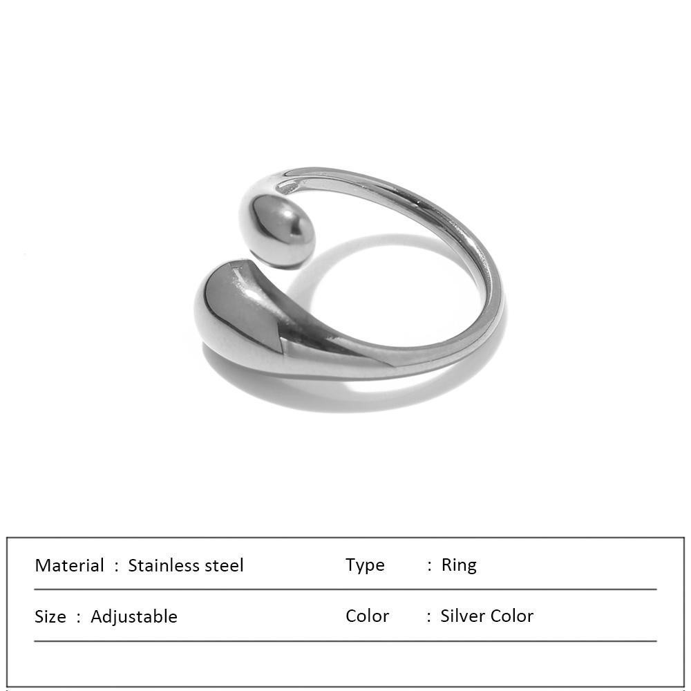 Waterproof Stainless Steel Ring for Women Non-fading Heart Ring Stylish Metal Rings Simple New Jewelry