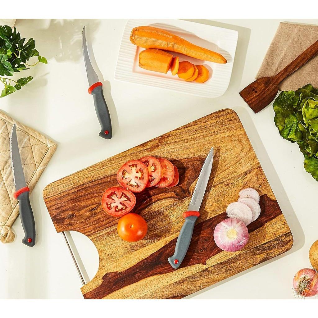 Premium High-Carbon Stainless Steel 3 Piece Knife Set | Tomato, Laser & Slicing Knife | Ergonomic Handle Design