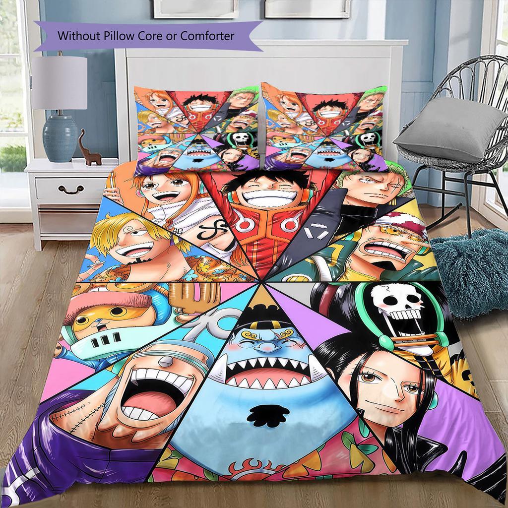 One Piece Pattern Bedding Quilt Set Quilt Cover Pillowcase Home Birthday Gift(1 * Duvet Cover + 2 * Pillowcase, Without Core)