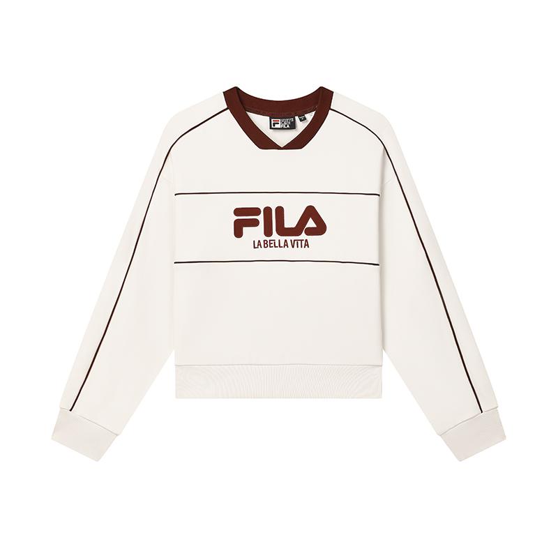 New FILA Sweatshirt Women's Cloud White F11W439204FWT
