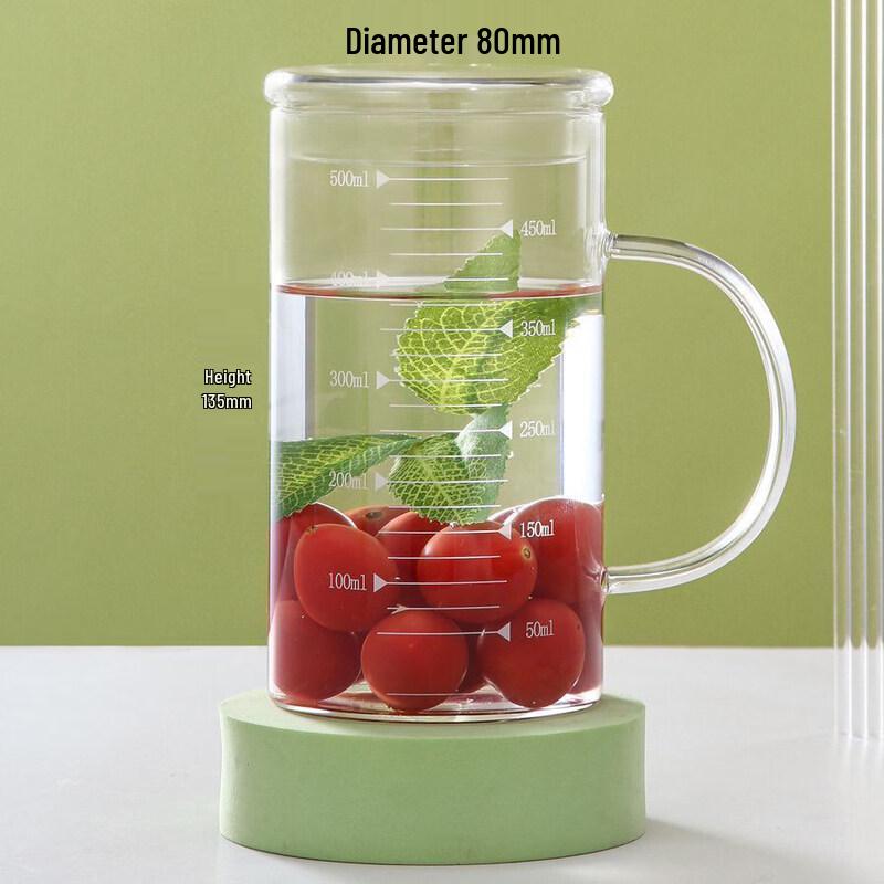 Стеклянный стакан для воды ZISIZ из боросиликатного стекла, градуированный