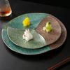 Fashionable Creative Circular Dining Plates Retro Chinese Style Ceramic Plate Exquisite Dishes Desserts Tableware for Restaurant