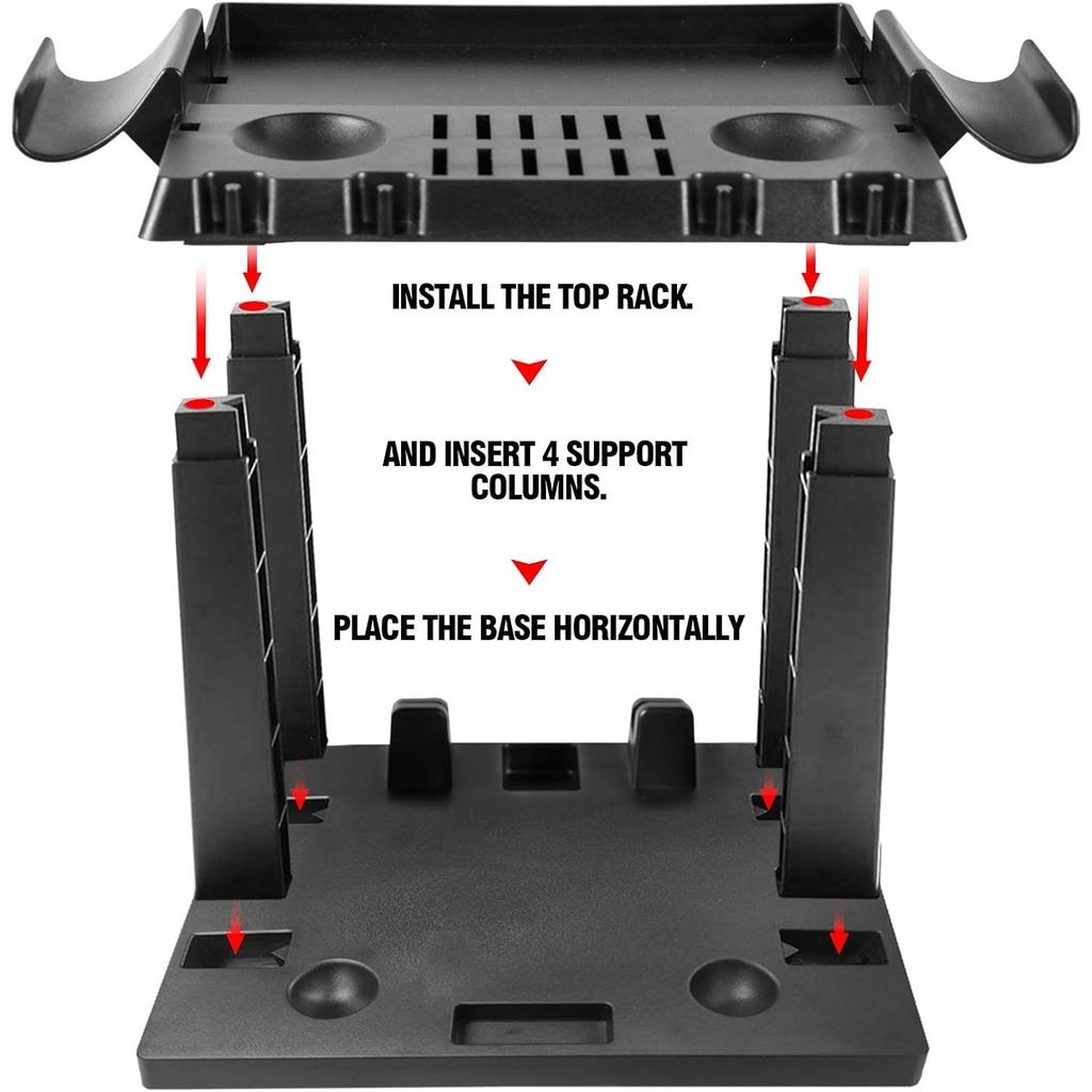 Multifunktionaler Aufbewahrungsständer, Switch Tower Halterung Dock Joy-Con Griff 2 Pro Controller 2 Joy-Con-Handgelenkschlaufen 4 Joy-Cons 12 Spielkarten und 2 Pokébälle