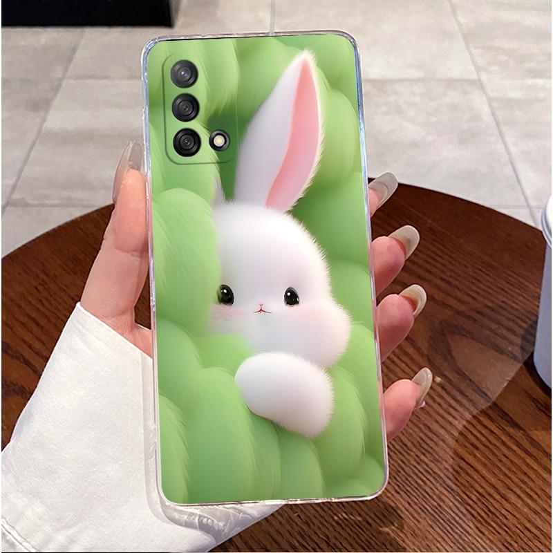 Case For Oppo A74 CPH2219 A95 CPH2365 A74 5G CPH2197 Back Cover Clear Luxury Cute Love Rabbit Funny Soft TPU Silicone Phone Case