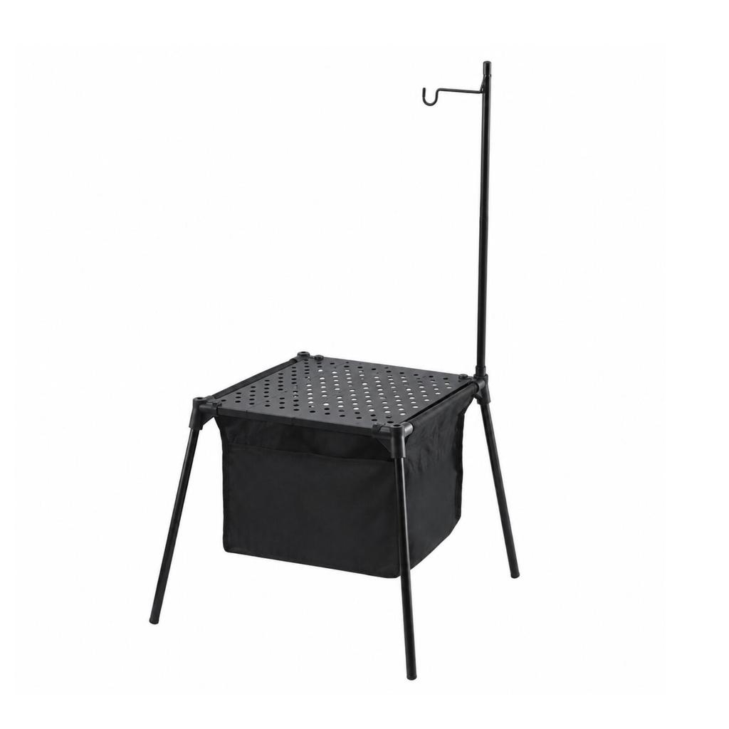 Aluminum Folding Camp Table Foldable Camping with Storage Compartment