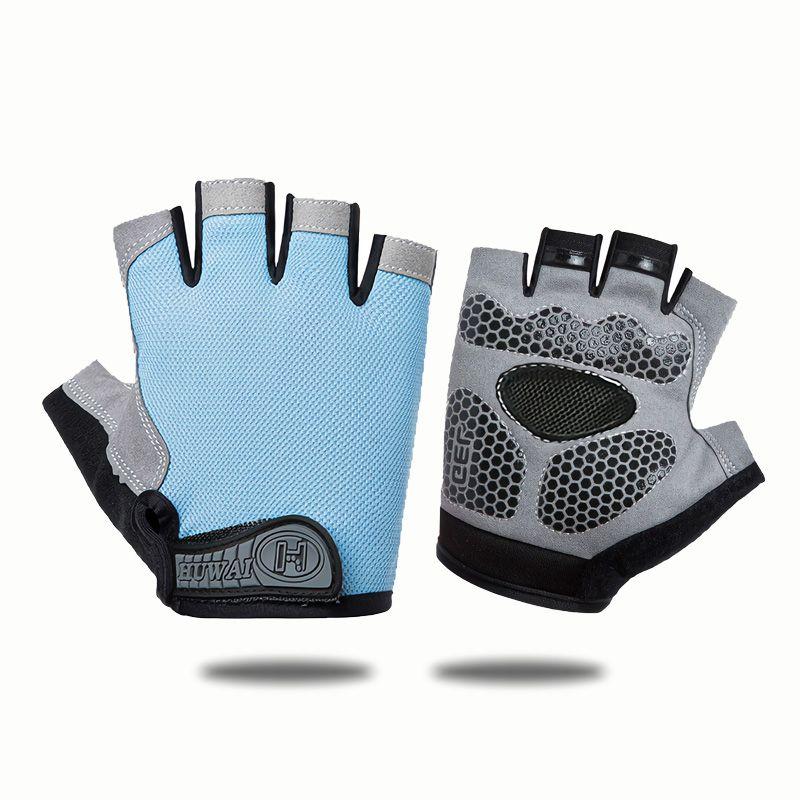

Gloves Men and Women Anti-Cut Anti-Slip Luya Anti-Piercing Sun Protection Full Finger Leakage Three Finger Riding Sports Summer and Autumn Special Heart Half Finger-light blue M