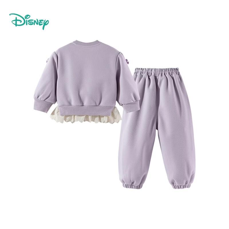 Disney Girls' Casual Sweet Ruffle Bow Sweatshirt Set