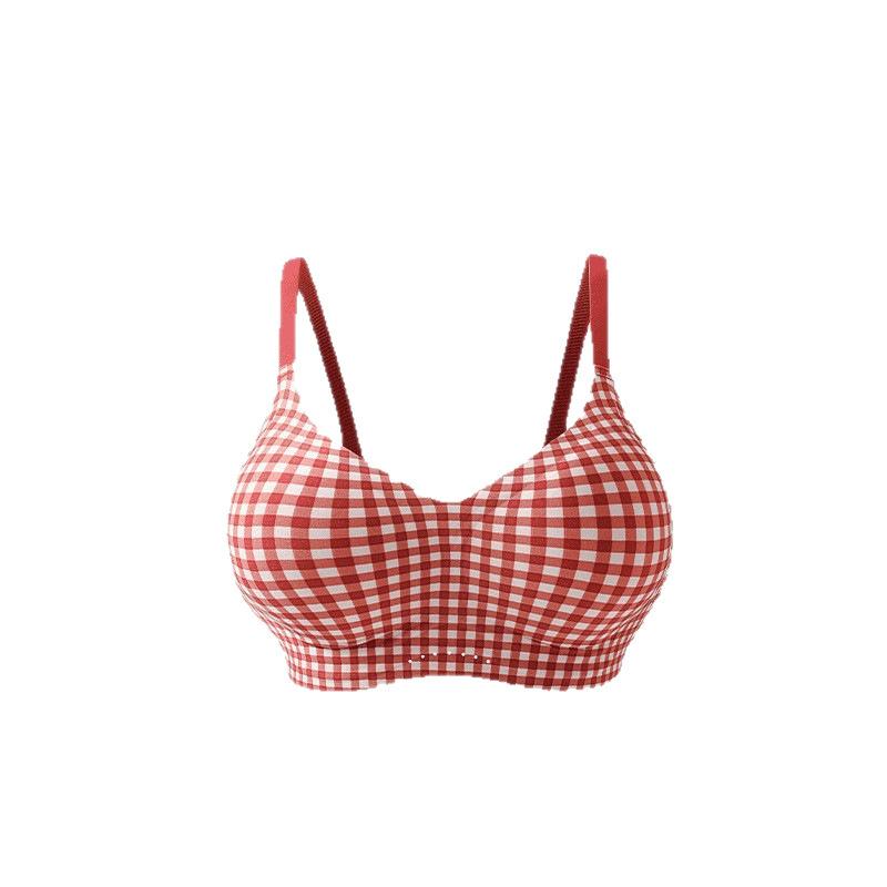 No steel ring, no trace, external expansion underwear, small breasts gathered and showed large fixed cup, mango cup breathable, natal year big red bra