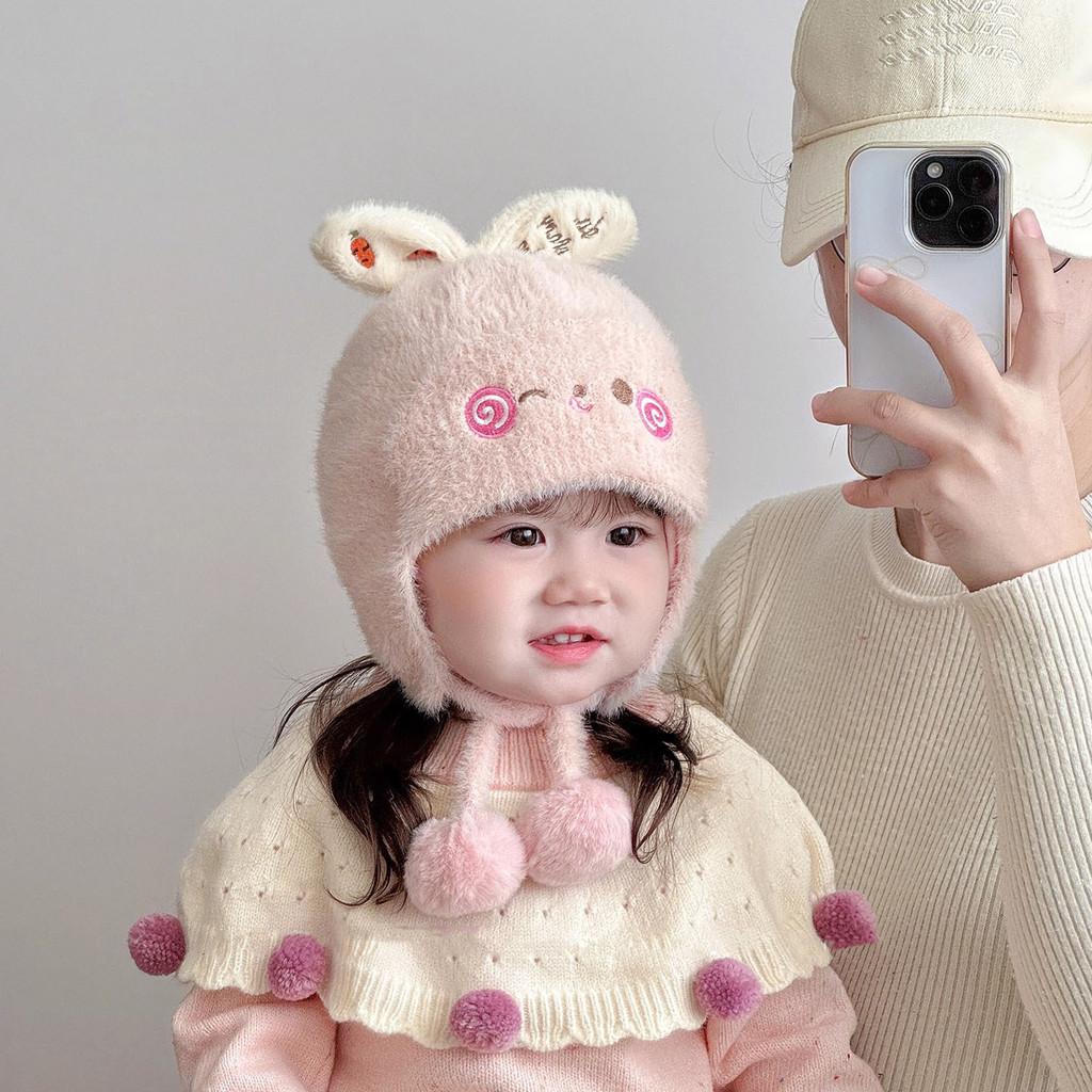 Baby Plush Hat For Girls With Cartoon Design And Warmth For Winter Comfort