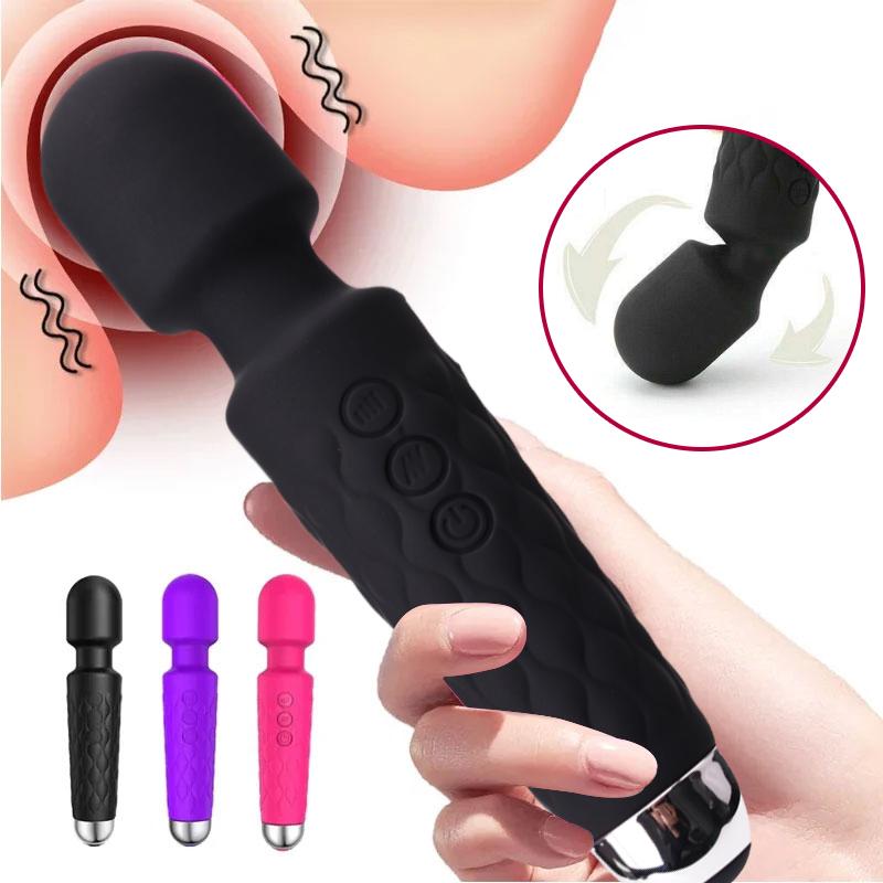 Powerful AV Vibrator for Women 20 Speeds G Spot Clitoris Stimulator Magic-Wand Anal Dildo Female Masturbation Adult Sex Toys