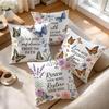 4 Stück Schmetterling Blume Motto Design Kissen Kissenbezug Polyester Kissenbezug Dekokissen Kissenbezug Haus Auto Sofa Dekor