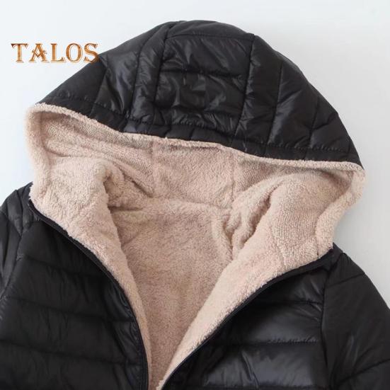 Dámské Zimní kabát S kapucí Silný plyš vycpaný Slim Fit větruodolný na zip Dlouhé rukávy Elastická manžeta Venkovní bunda Denní nošení Tepelné oblečení