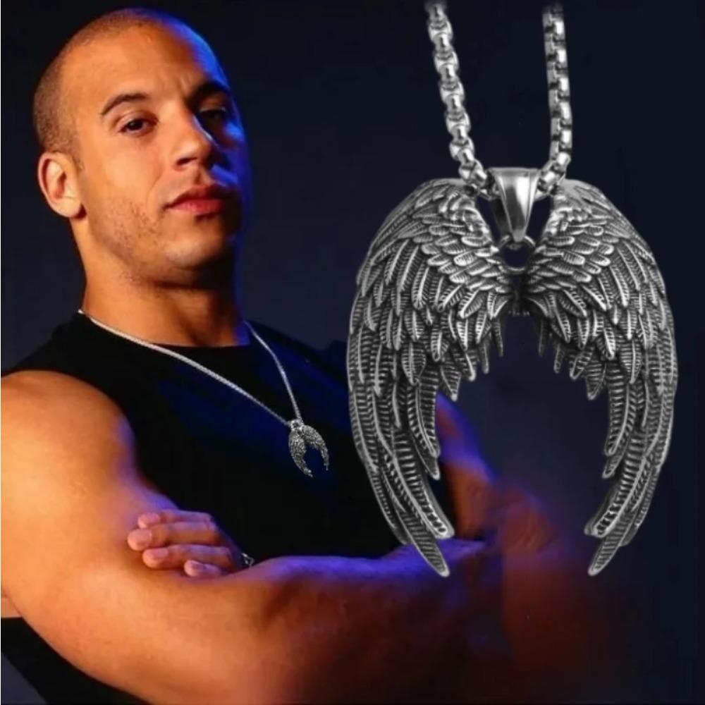 Stainless Steel Phoenix/Angel Wings Cross/Raven Pendant Necklace for Men and Women Vintage Viking Zircon